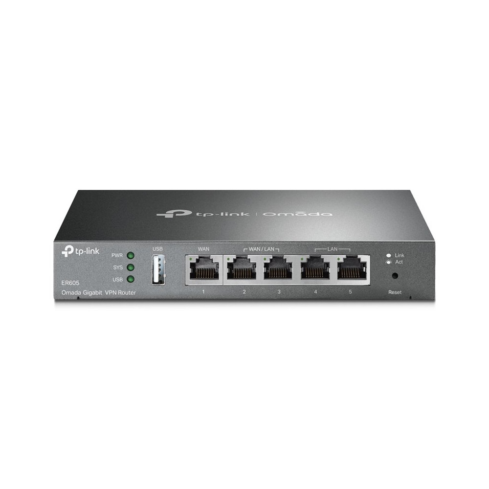 OMADA (TP-LINK) ER605 - ROUTER GIBABIT VPN MULTI-WAN 1P GIGA WAN+3P GIGA WAN/LAN TPLER605