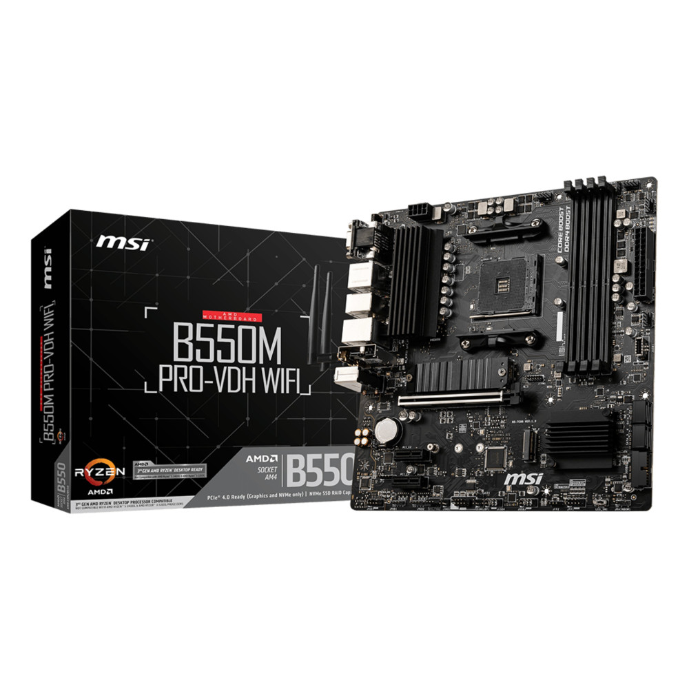 MB MSI B550M PRO-VDH WIFI AM4 RYZ50 004D4 4S3 2M.2 U3.2 GBL V/H/DP RAID