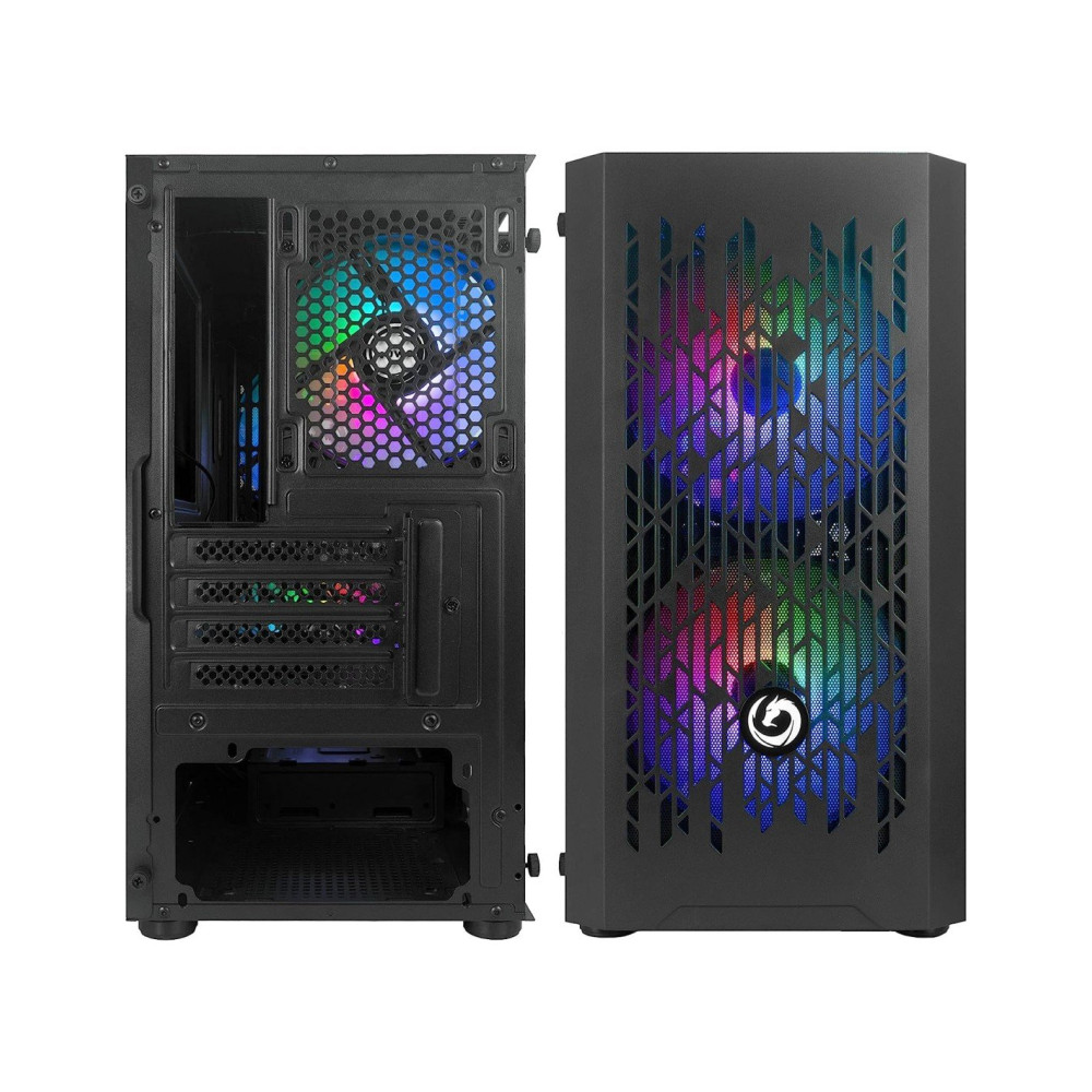 CASE MINI TOWER NO PSU BLITZ R24 3USB3 0,5MM SPCC 3FAN RAINBOW BLACK
