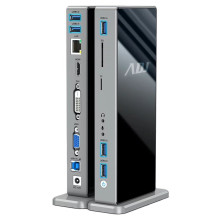 DOCKING STATION 15IN1 USB3.0 YORK HDMI+DVI+VGA+LAN+5*USB+SD/TF+3.5MM