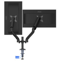 STAFFA TV/MONITOR DA TAVOLO MORSA HUB USB  DA 13 A 32 9KG GAS 2BRACCI