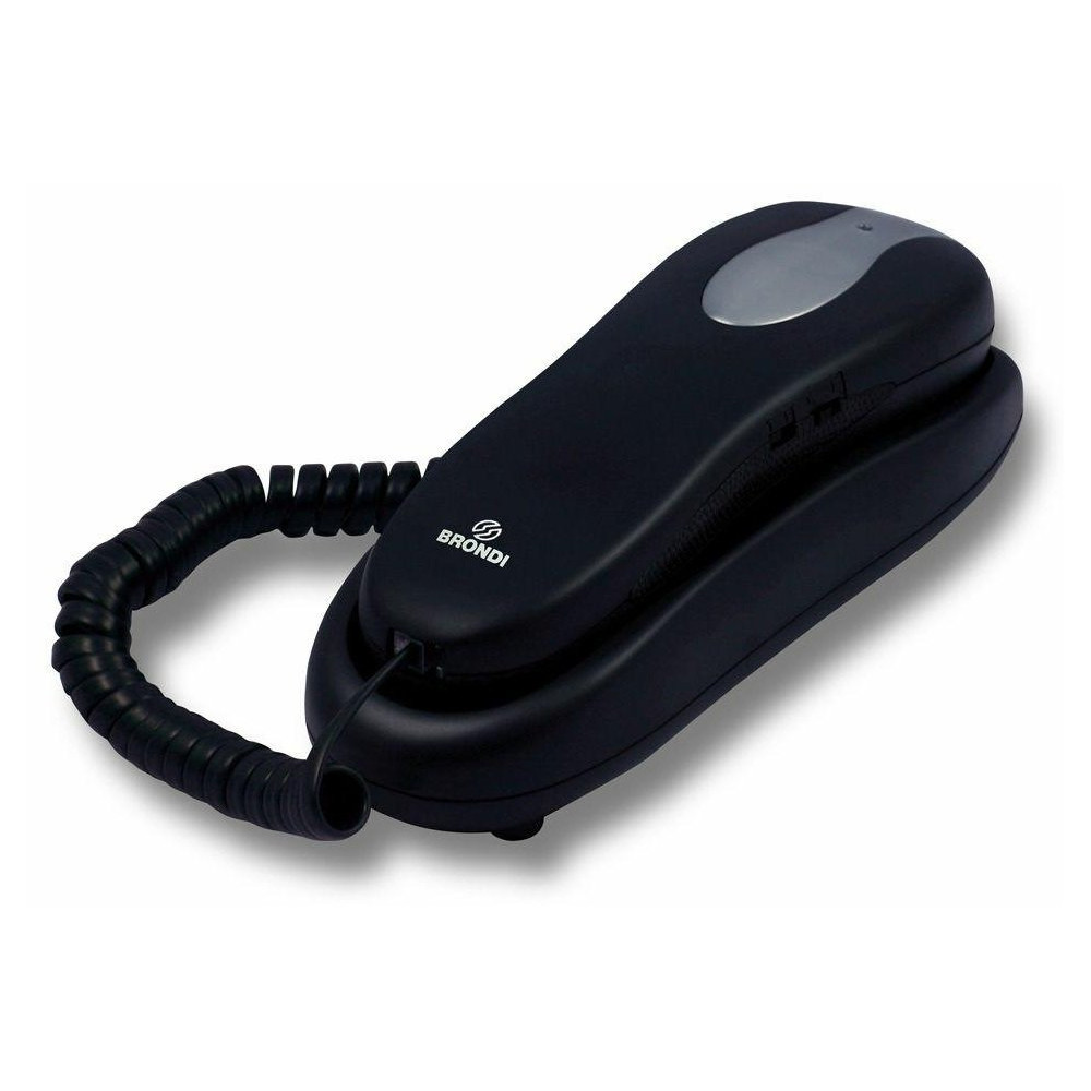TELEFONO FISSO BRONDI NEMO NERO TASTIERA INTEGRATA/10 NUMERI MEMORI