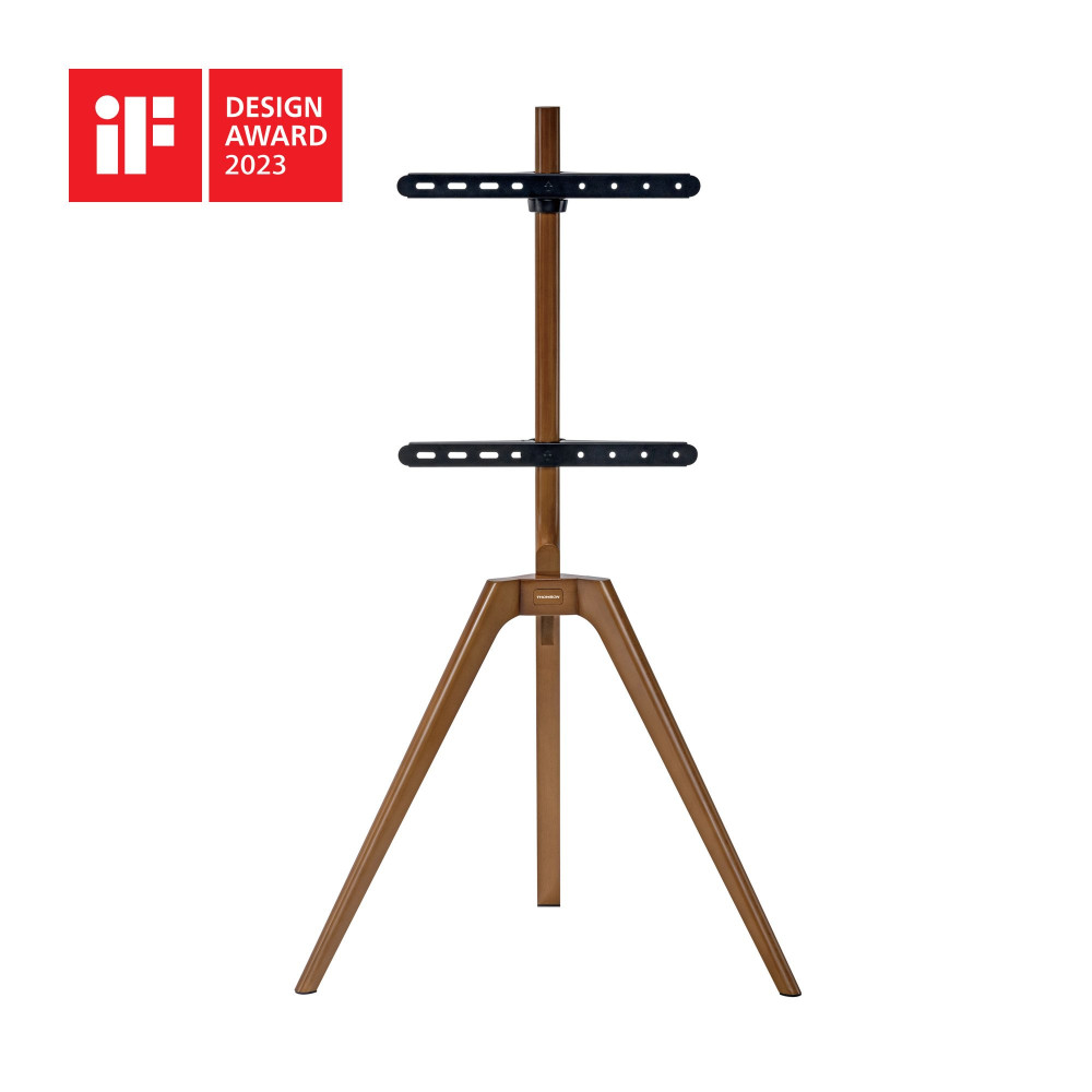 STAFFA  PAVIMENTO PER TV 45-65 LOAD 40KG 400X400 LEGNO DESIGN