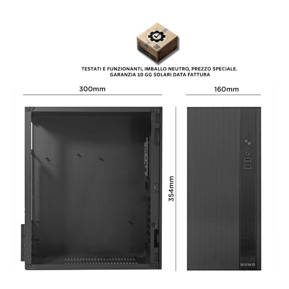 CASE MINI-TOWER NO PSU OPALZ100 OUT 2USB2 0,6MM LIEVE AMMACATURA LATERA