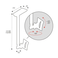 STAFFA DA SOFFITTO 32 VESA 100X100 MAX 20KG
