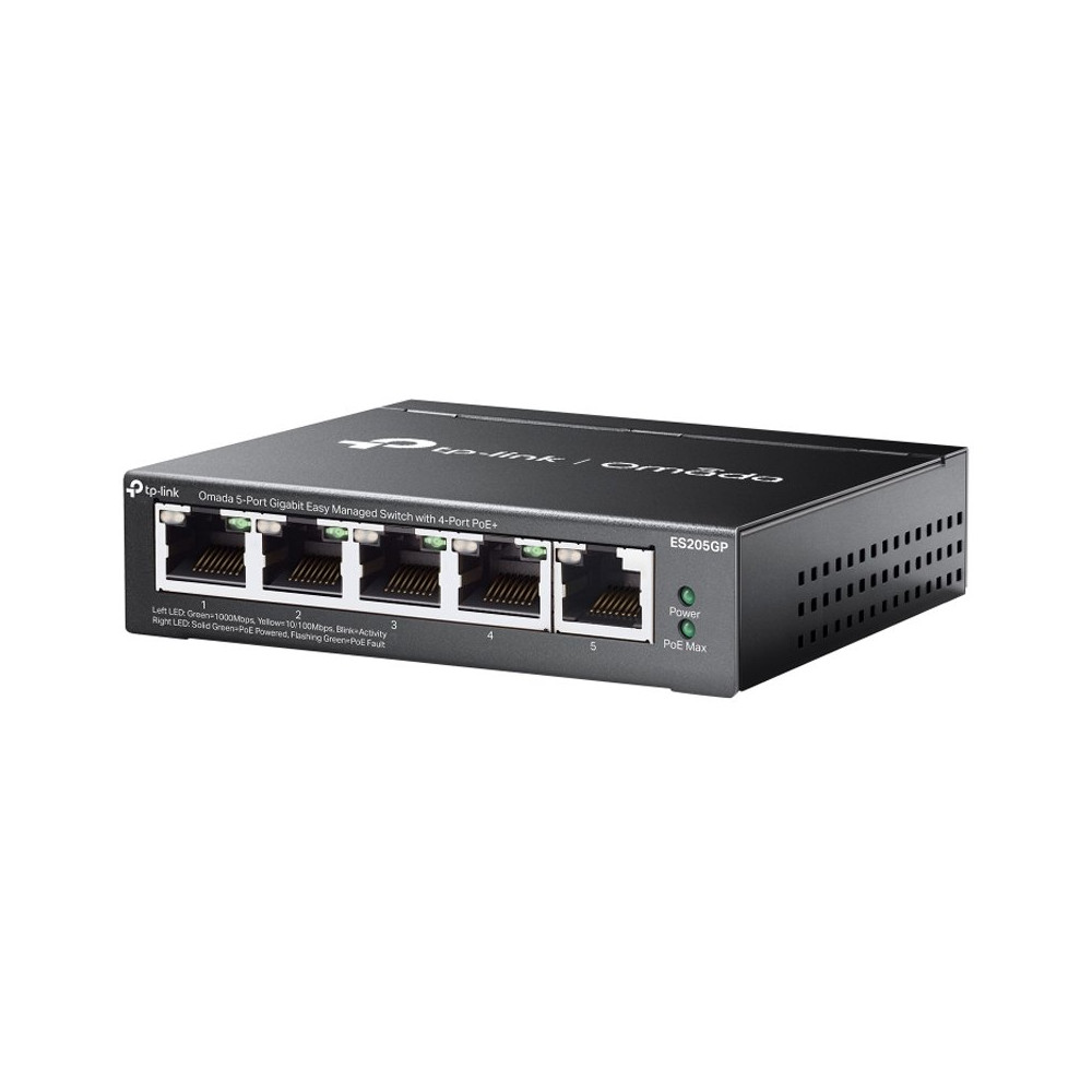 OMADA (TP-LINK) ES205GP - SWITCH EASY MANAGED 5 PT LAN GIGABIT CON 4 PT POE+ TPLES205GP