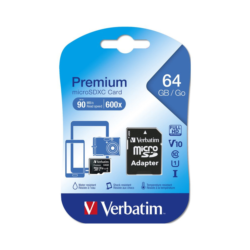 VERBATIM MICRO SD 64 GB CLASSE 10 VER44084/64GB