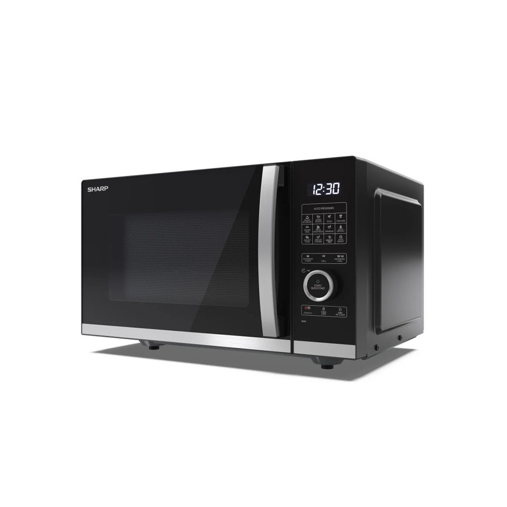 SHARP YC-QG254AE-B - FORNO A MICROONDE 25L - FLATBED - 1000W - CONTROLLO DIGITALE - 11 LIVELLI DI POTENZA - BLACK/SILVER SHAYCQG