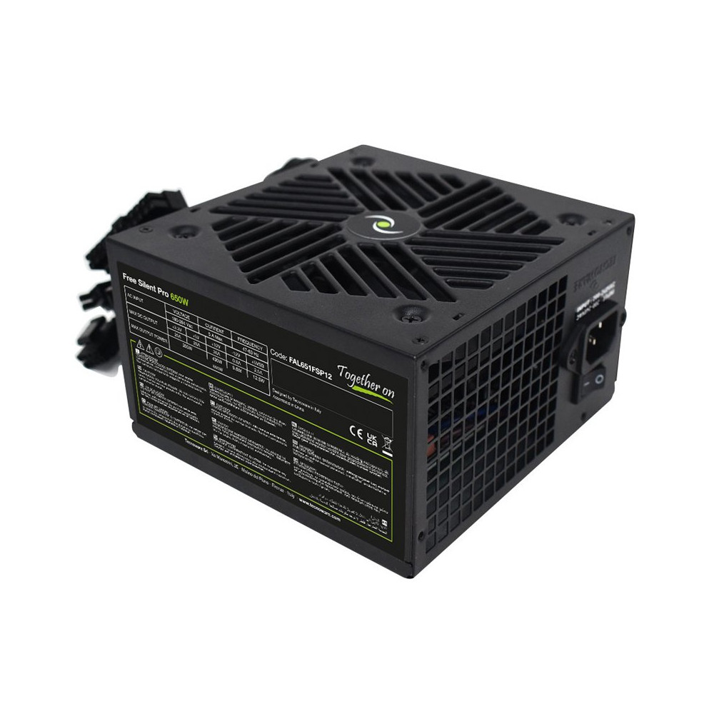 TECNOWARE PSU FREE SILENT PRO 650 (FAL651FSP12) -  ALIMENTATORE 650W CON VENTOLA SILENZIOSA 12 CM TECFAL651FSP12