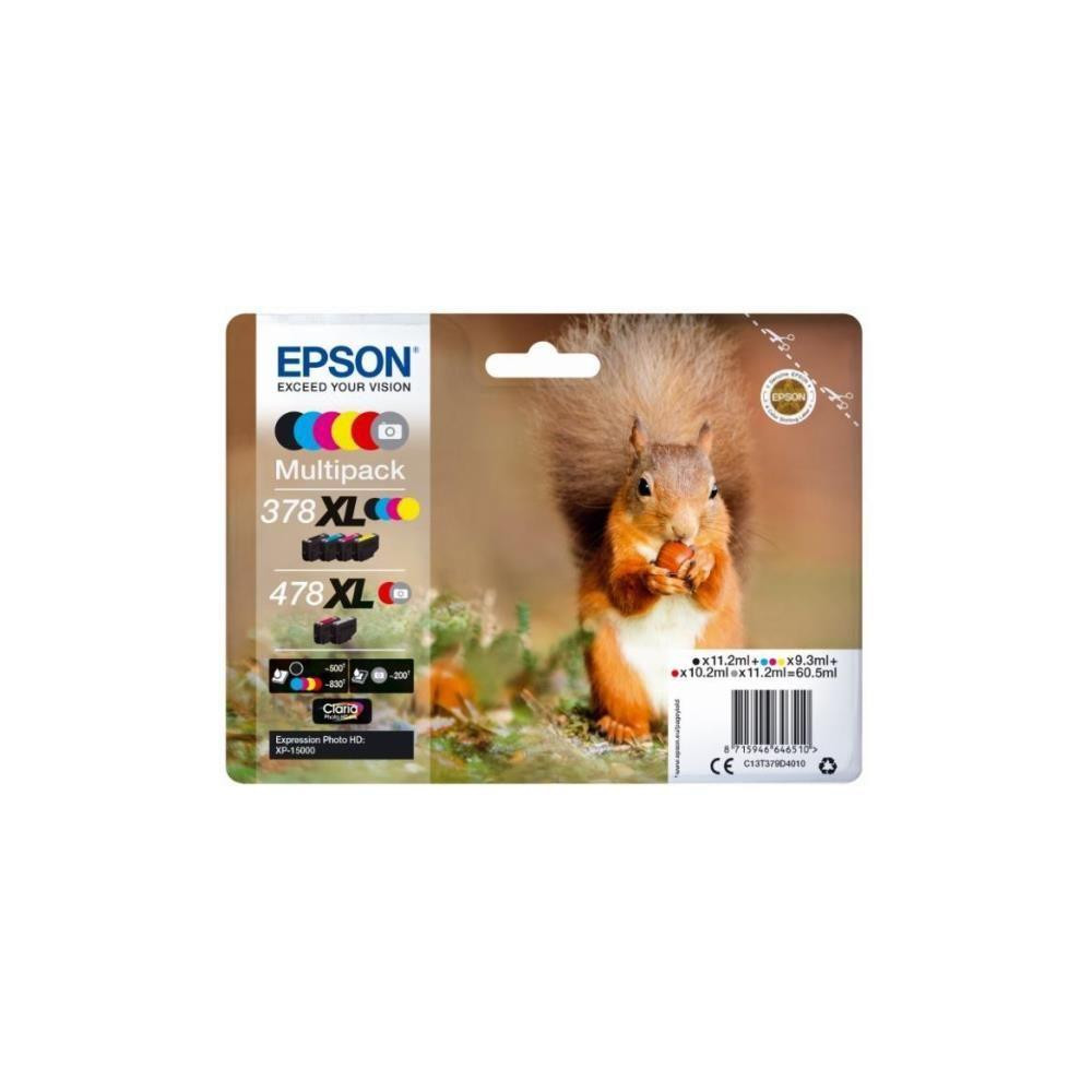 ORIGINAL Epson Multipack nero / ciano / magenta / giallo / Rosso / Grigio C13T379D4010 378XL+478XL ~4020 Seiten