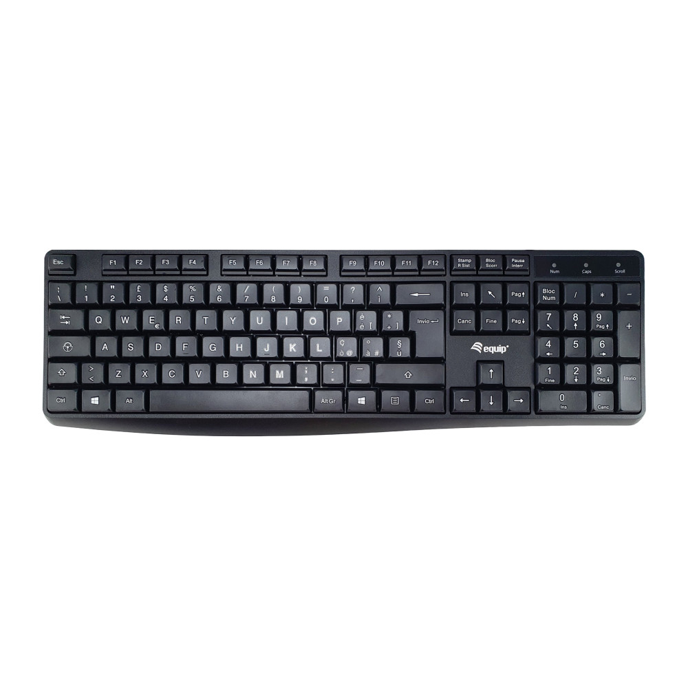 TASTIERA USB 105 TASTI BK CAVO 1,35MT