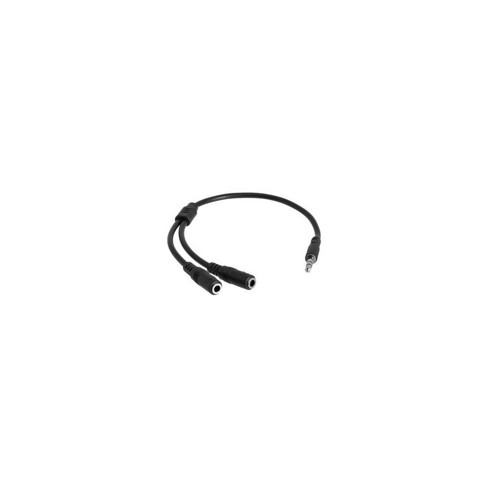 StarTech.com Cavo splitter stereo slim - Maschio 3,5 mm a 2 femmina 3,5 mm - 3.5mm - Maschio - 2x3.5mm - Femmina - 0,2 m - Nero