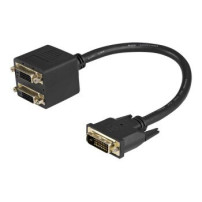 StarTech.com Cavo splitter video digitiale DVI-D a 2 DVI-D da 30 cm - M/F - 0,3 m - DVI-D - 2 x DVI-D - Maschio - Femmina - Nero