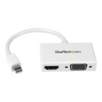 StarTech.com Adattatore Mini DisplayPort a HDMI e VGA - Convertitore audio/video da viaggio mDP 2 in 1 - 1920x1200 / 1080p - bia