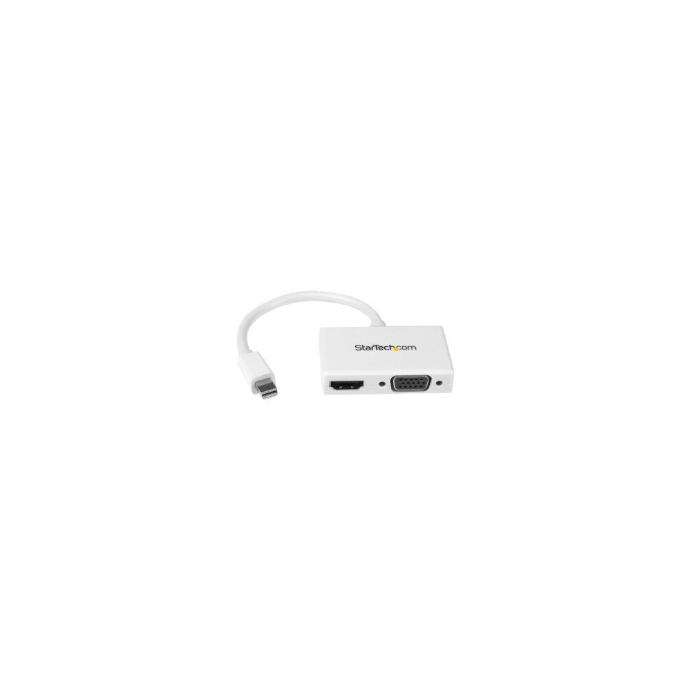 StarTech.com Adattatore Mini DisplayPort a HDMI e VGA - Convertitore audio/video da viaggio mDP 2 in 1 - 1920x1200 / 1080p - bia