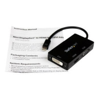 StarTech.com Adattatore Mini DisplayPort da viaggio VGA/DVI/HDMI - Convertitore mDP 3 in 1 - 0,15 m - Mini DisplayPort - DVI-D +