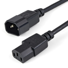 StarTech.com 1 m cavo elettrico di prolungamento, C14 a C13, 10A 125V, 18AWG, cavo elettrico di prolungamento per computer, IEC-