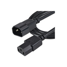 StarTech.com 1 m cavo elettrico di prolungamento, C14 a C13, 10A 125V, 18AWG, cavo elettrico di prolungamento per computer, IEC-