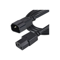 StarTech.com 1 m cavo elettrico di prolungamento, C14 a C13, 10A 125V, 18AWG, cavo elettrico di prolungamento per computer, IEC-
