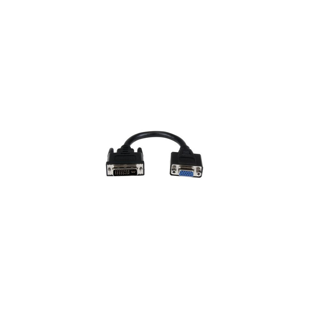 StarTech.com Adattatore cavo DVI a VGA da 20 cm - DVI-I maschio a VGA femmina - 0,203 m - DVI-I - VGA - Maschio - Femmina - Nich