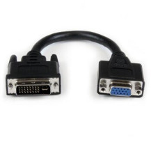 StarTech.com Adattatore cavo DVI a VGA da 20 cm - DVI-I maschio a VGA femmina - 0,203 m - DVI-I - VGA - Maschio - Femmina - Nich