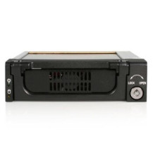 StarTech.com Cassetto rack portatile per disco rigido SATA da 5,25″ - robusto - in alluminio e di colore nero - 13,3 cm (5.25″)