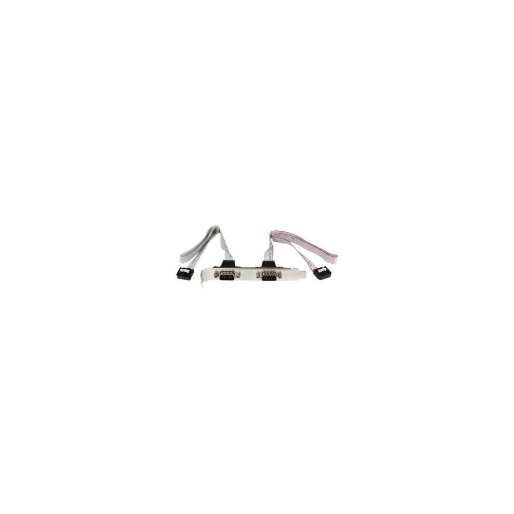 StarTech.com Staffa porta seriale DB9 16″ a 2 porte a header a 10 pin - 2 x DB-9 - 2 x IDC - Argento - Bianco
