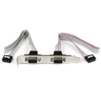 StarTech.com Staffa porta seriale DB9 16″ a 2 porte a header a 10 pin - 2 x DB-9 - 2 x IDC - Argento - Bianco