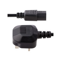 StarTech.com 3 m cavo elettrico per computer GB, 18AWG, BS 1363 su C13, 10A 250V, cavo di sostituzione AC nero, cavo per apparec