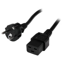StarTech.com 2 m Cavo elettrico per computer, 16AWG, Schuko EU su C19, 16A 250V, cavo di sostituzione AC, cavo elettrico per sta