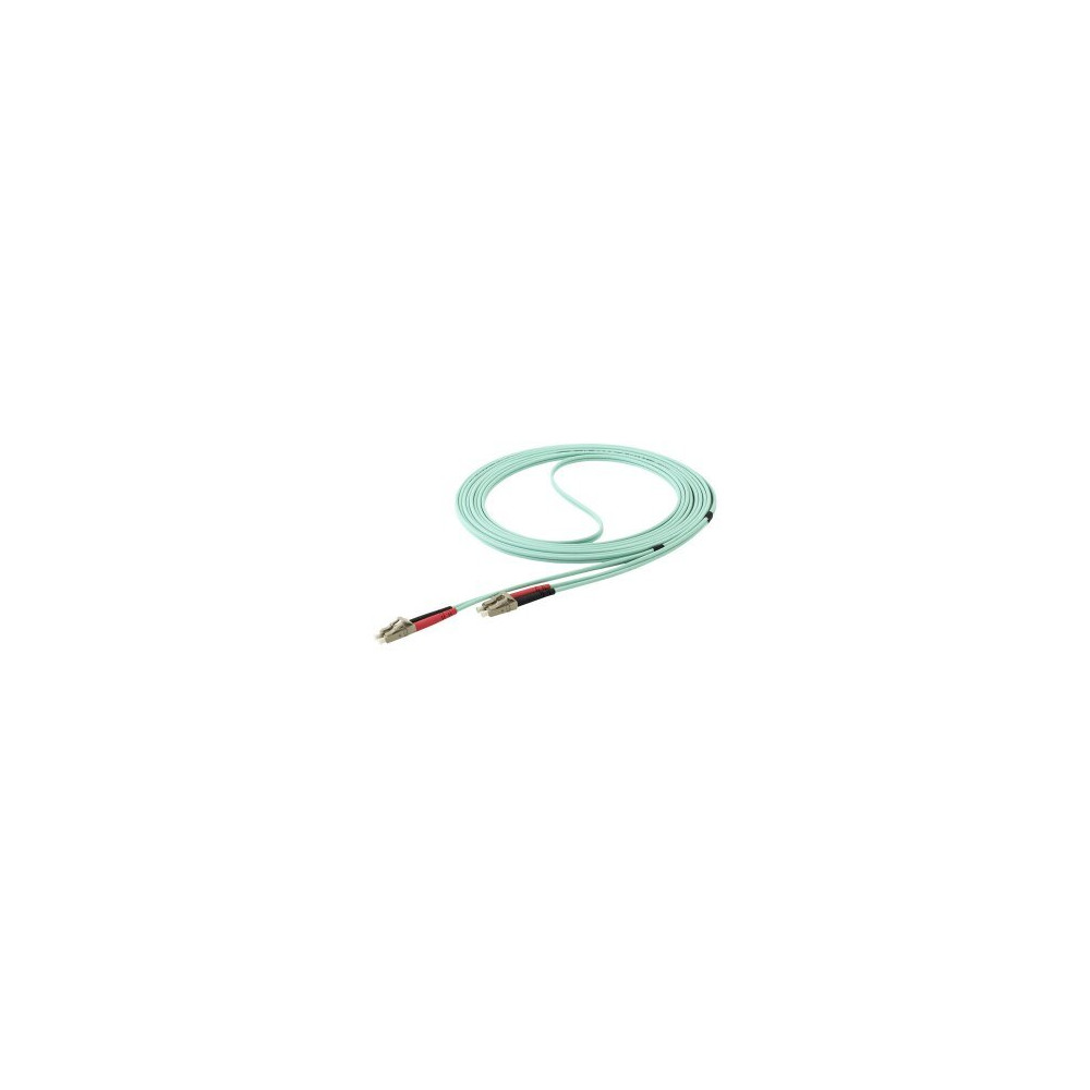 StarTech.com Cavo in Fibra Ottica Multimodale Duplex OM4 LC/LC - 100 Gb - 50/125 - LSZH - Turchese da 5m - 5 m - OM4 - LC - LC -