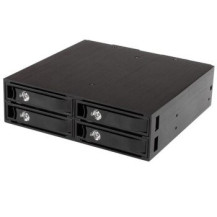StarTech.com Backplane mobile per rack hot-swap 5,25″ a 4 alloggiamenti HDD SATA/SAS da 2,5″ - 6 Gbps