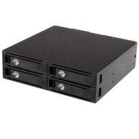 StarTech.com Backplane mobile per rack hot-swap 5,25″ a 4 alloggiamenti HDD SATA/SAS da 2,5″ - 6 Gbps