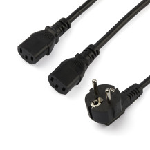 StarTech.com StarTech 2 m Computer Y alimentatore, 18AWG, EU Schuko su 2x C13, 10A 250V, sostituzione alimentatore AC Y splitter