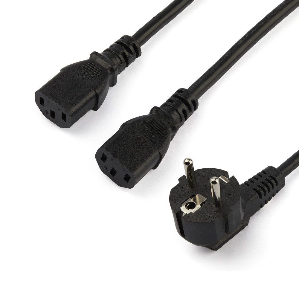 StarTech.com StarTech 2 m Computer Y alimentatore, 18AWG, EU Schuko su 2x C13, 10A 250V, sostituzione alimentatore AC Y splitter