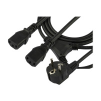 StarTech.com StarTech 2 m Computer Y alimentatore, 18AWG, EU Schuko su 2x C13, 10A 250V, sostituzione alimentatore AC Y splitter