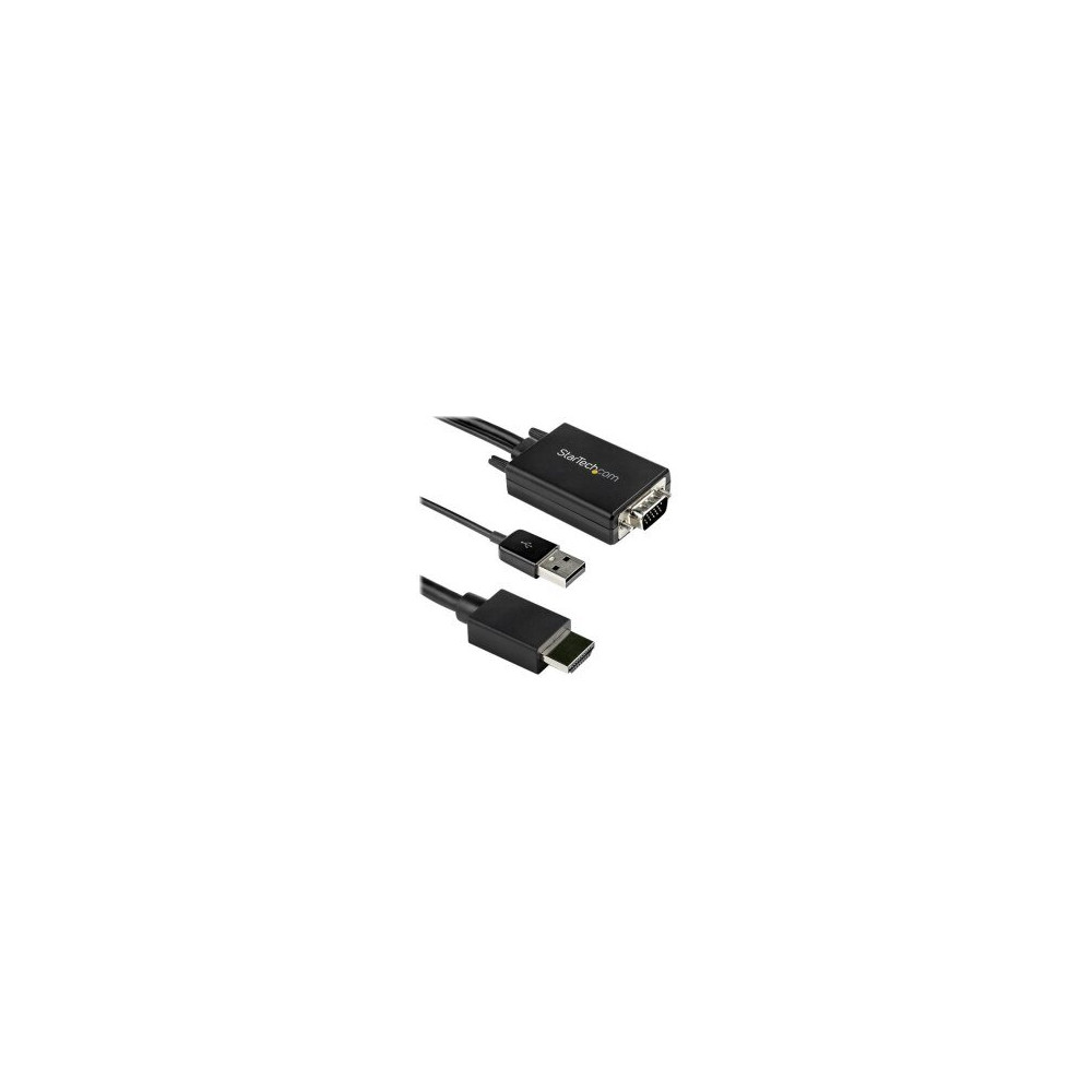 StarTech.com Cavo adattatore convertitore da VGA a HDMI da 2 m - Alimentazione USB - 1080p - 2 m - USB Type-A + VGA (D-Sub) - HD