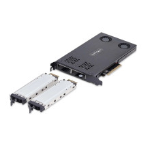 StarTech.com Dual-Bay M.2 NVMe SSD Removable Mobile Rack for PCIe x8 Slot - adattatore di interfaccia - M.2 - Carta NVMe M.2 / P