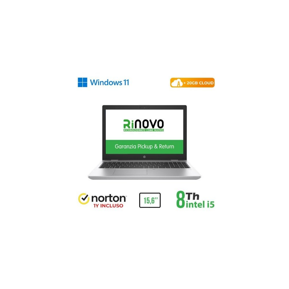 NB HP RINOVO REFURBISHED 650 G5 RN62522312 15.6" i5-8x00U 8GB SSD NEW 256GB W11P CLOUD 20GB + NORTON RN62522312 HP REFURBISHED
