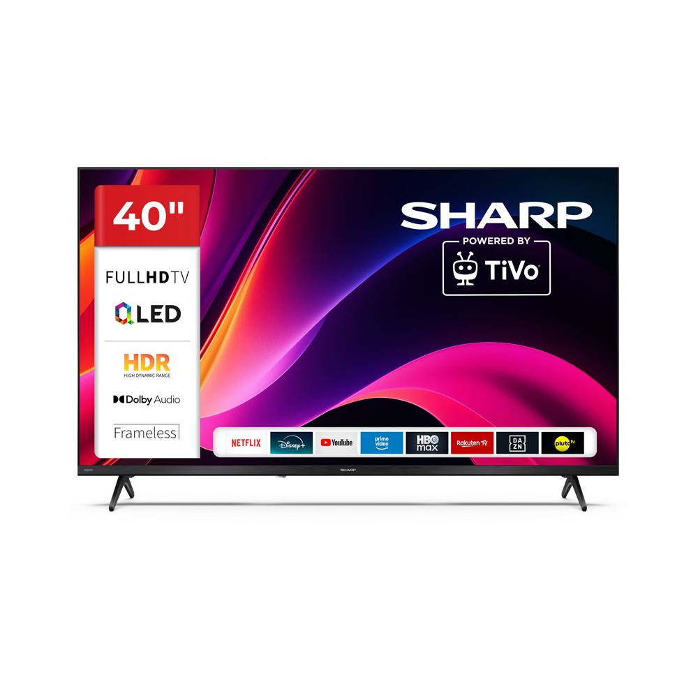 SHARP 40HE3245E - 40"" QLED FHD -  FRAMELESS - COMP. TV SAT - AUDIO DOLBY DIGITAL+ / DTS HD - CHROMECAST - BLACK - IT SHA40HE324