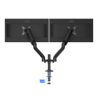 STAFFA TV/MONITOR DA TAVOLO MORSA HUB USB  DA 13 A 32 9KG GAS 2BRACCI