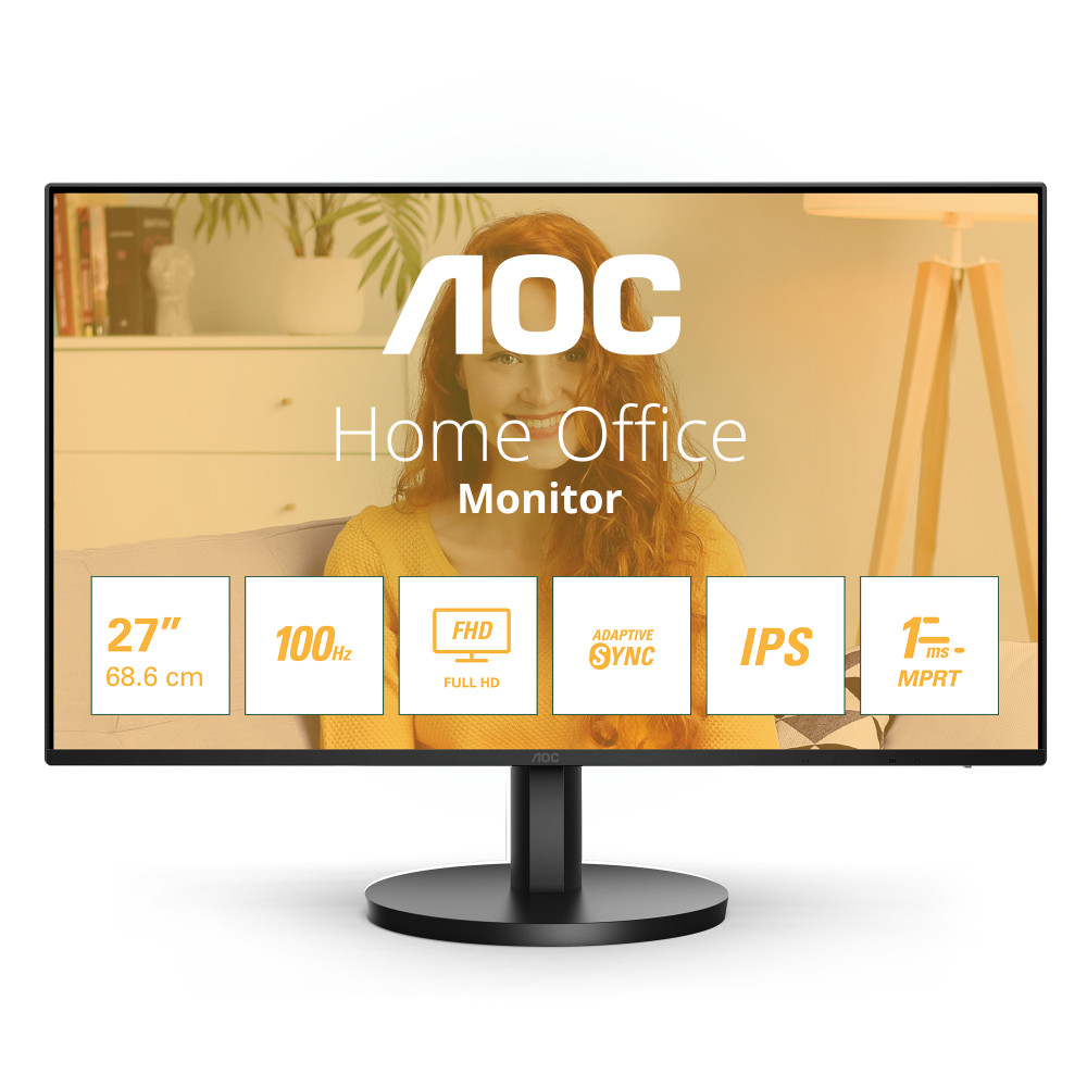 MONITOR AOC LED 27'' Wide 27B3HA2 IPS 1920x1080 100HZ 4ms 250cd/mq 1.300:1 (20.000.000:1) 2x2W MM VGA HDMI