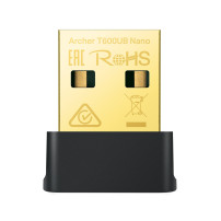 ADATTATORE WIRELESS TP-LINK Archer T600UB Nano AC600 Nano Dual Band Wi-Fi Bluetooth 4.2 433 Mbps at 5 GHz + 200 Mbps at 2.4 GHz