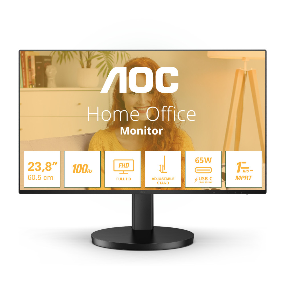 MONITOR AOC LED 27'' Wide 27B3CF2 IPS 1920x1080 4ms 250cd/mq 1.300:1 (20.000.000:1) 2x2W MM Reg.H HDMI USB-C docking