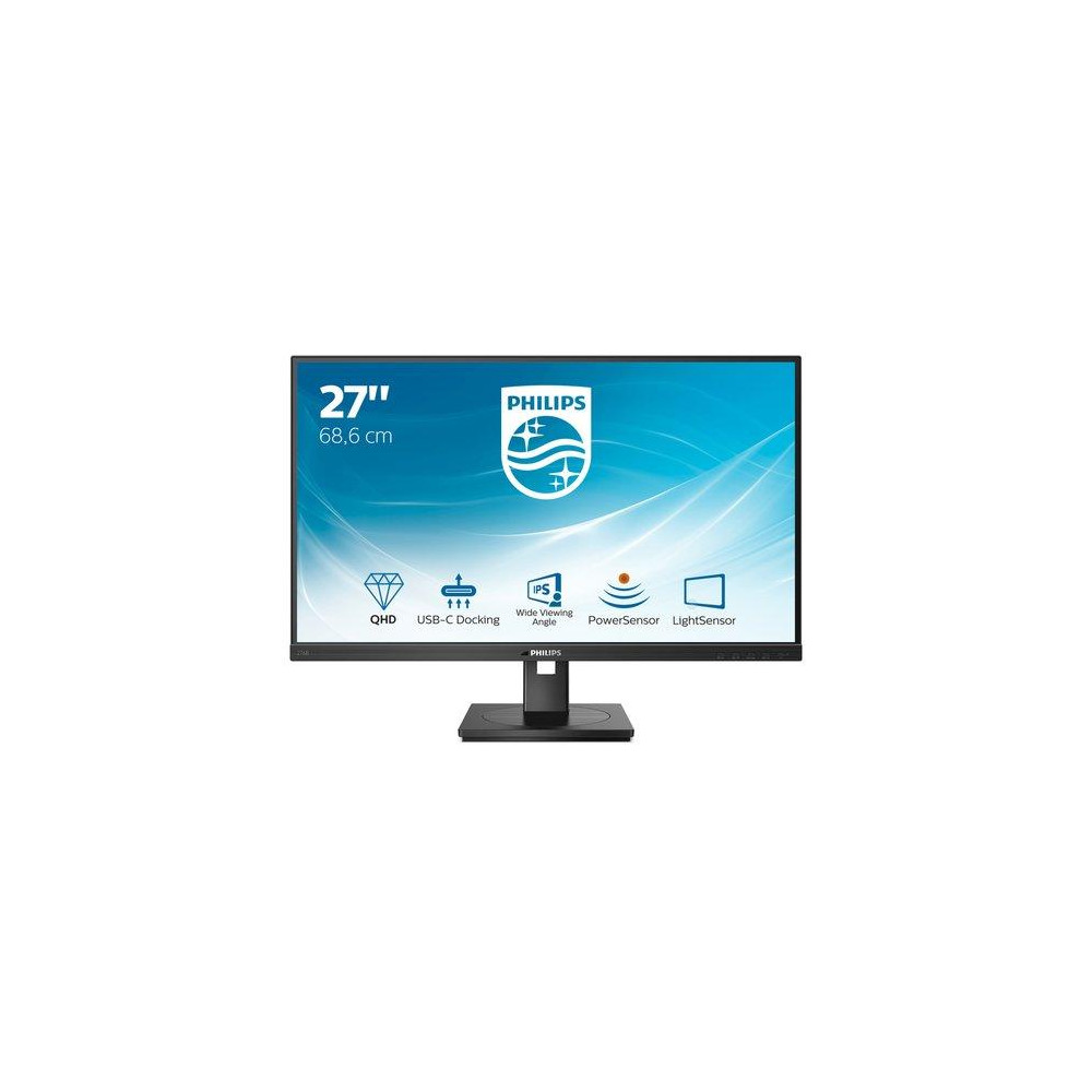 MONITOR PHILIPS LED 27"Wide 2K 276B1/00 2560x1440 4ms 300cd/m²50.000.000:1 2x2W MM Pivot RegH HDMI DP USB-C docking