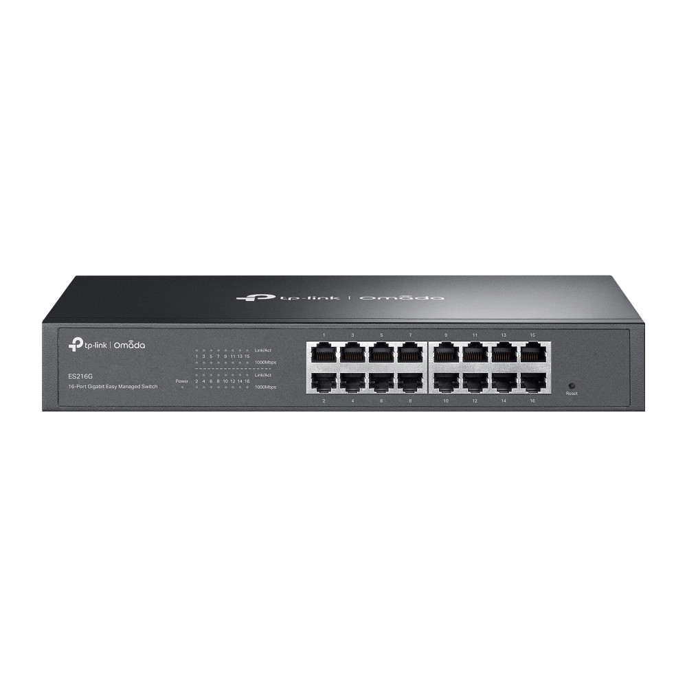 SWITCH TP-LINK OMADA ES216G 16P LAN GIGABIT DESKTOP 10/100/1000Mbps RJ45 Desktop Easy Managed Switch  1U 13-inch Rack-mountable