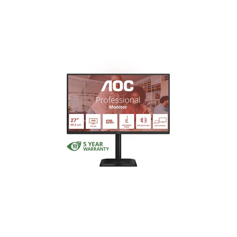 AOC MONITOR 27 LED IPS FHD 16:9 4MS 300 CDM 120hz, REG ALTEZZA, DP/HDMI