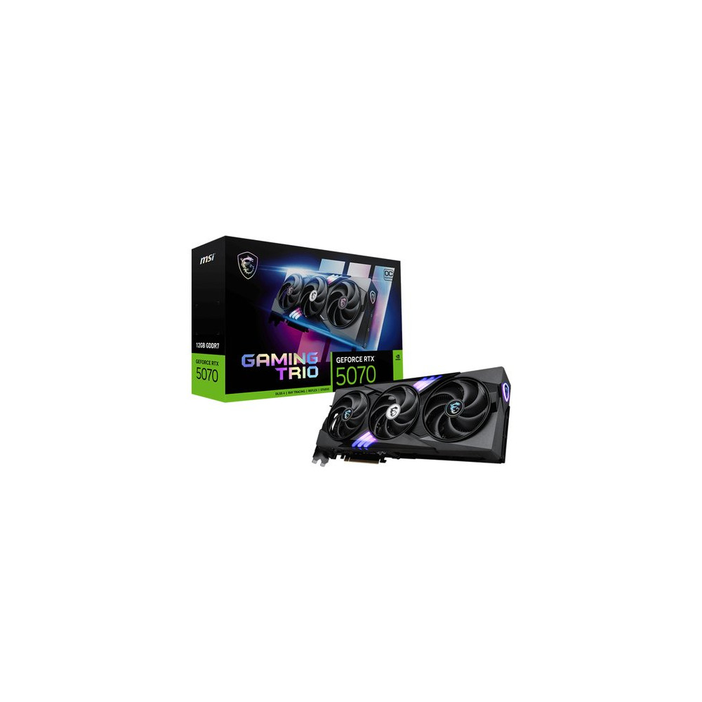 MSI VGA GEFORCE RTX 5070, RTX 5070 12G GAMING TRIO OC, 12GB GDDR7, HDMI/DP*3, TRI FROZR, ATX, OC
