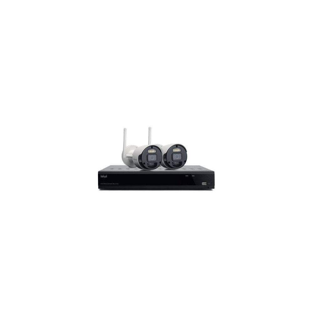 ISIWI KIT WIRELESS CONNECT S2 ISW-K1N8BF2MP-2 GEN1 NVR 8 CANALI + 2 TELECAMERE IP 1080P 2MPX WIRELES