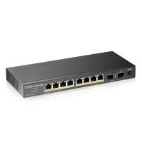 SWITCH ZYXEL GS1100-10HP UNMANAGED 8P Gigabit (fino a 120W) +2P SFP Gigabit design senza ventole Desktop